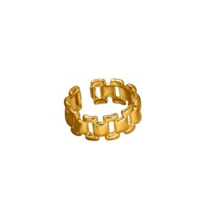 Gold-Tone Chunky Chain Link Ring – Stainless Steel | Statement Band